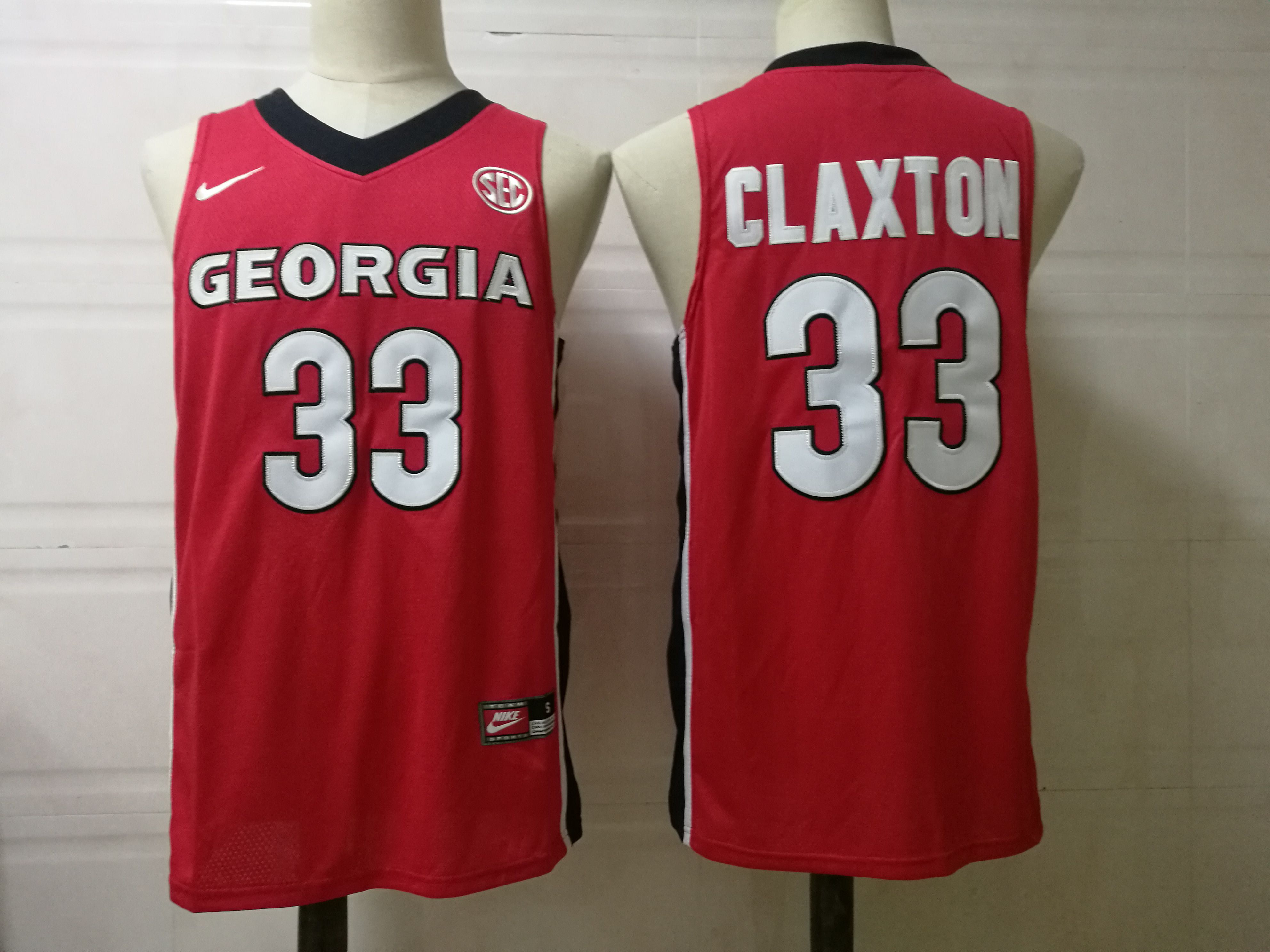 Men Georgia Bulldogs #33 Claxton Red Nike 2025 NCAA Jersey->ncaa teams->NCAA Jersey